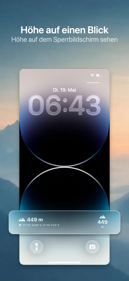 Höhenmesser-Live-Activity auf dem iPhone-Sperrbildschirm